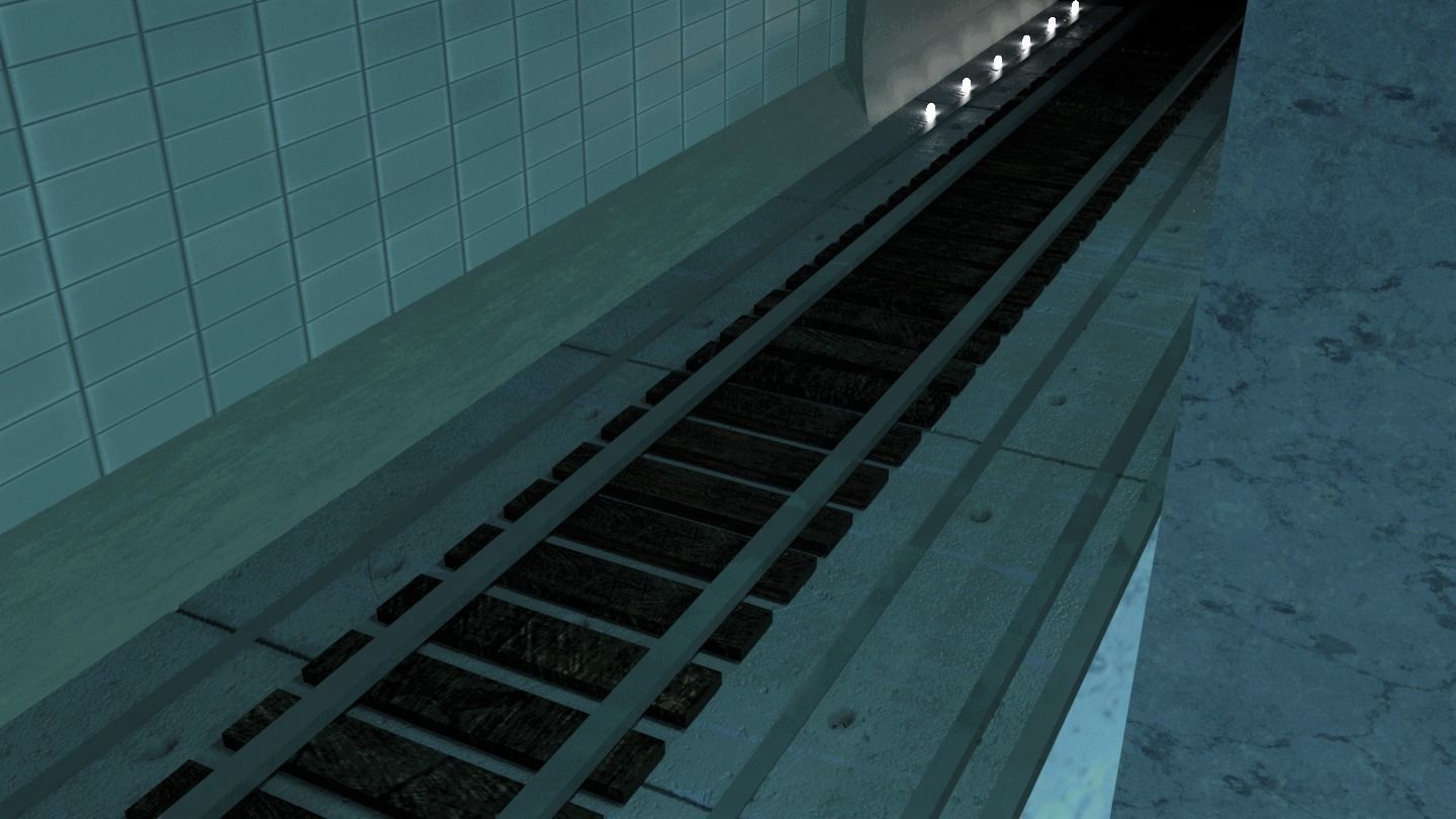 Abandoned Ghost Metro Subway Station In Horror Style 3D model_6