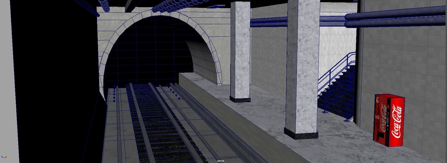 Abandoned Ghost Metro Subway Station In Horror Style 3D model_13