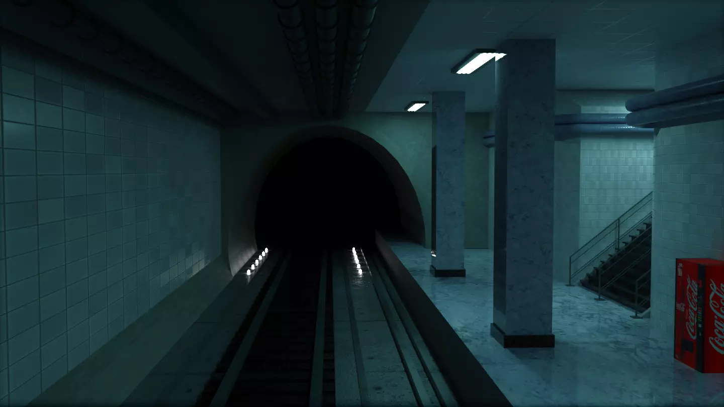 Abandoned Ghost Metro Subway Station In Horror Style 3D model_0