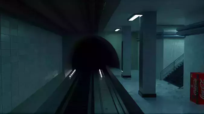 Abandoned Ghost Metro Subway Station In Horror Style