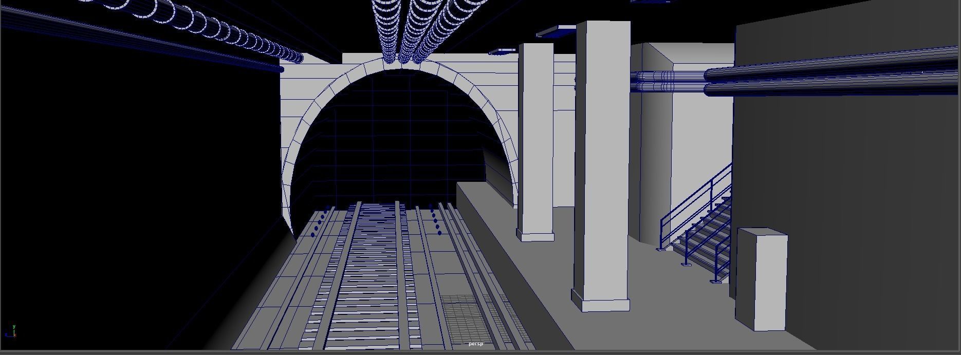 Abandoned Ghost Metro Subway Station In Horror Style 3D model_10