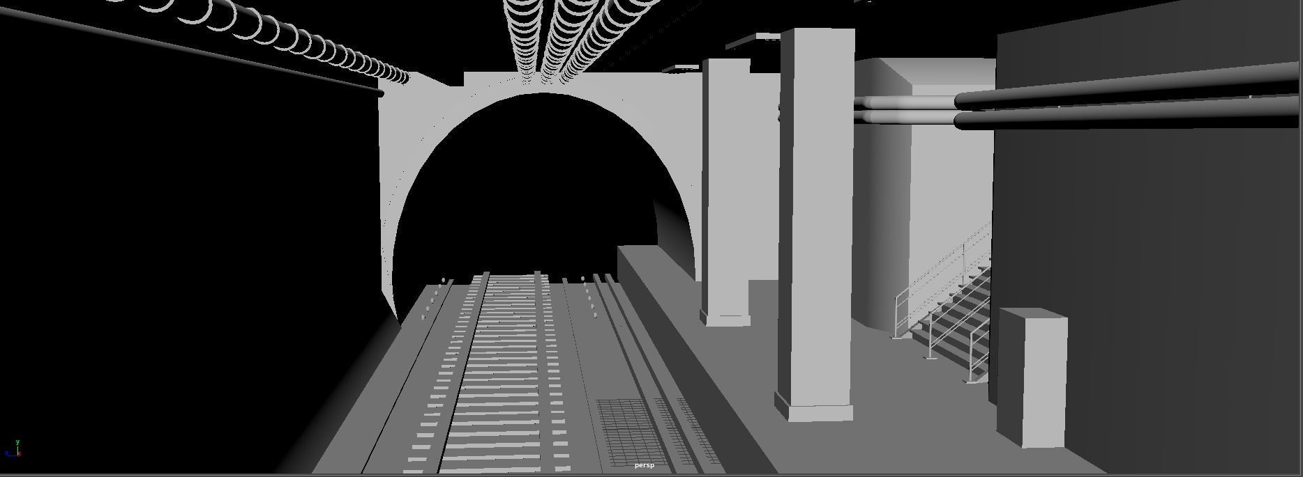 Abandoned Ghost Metro Subway Station In Horror Style 3D model_9