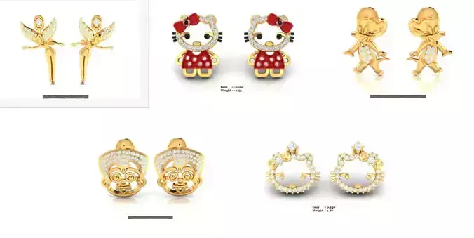 5  Women Special earrings 3dm render detail  3D Model Collection
