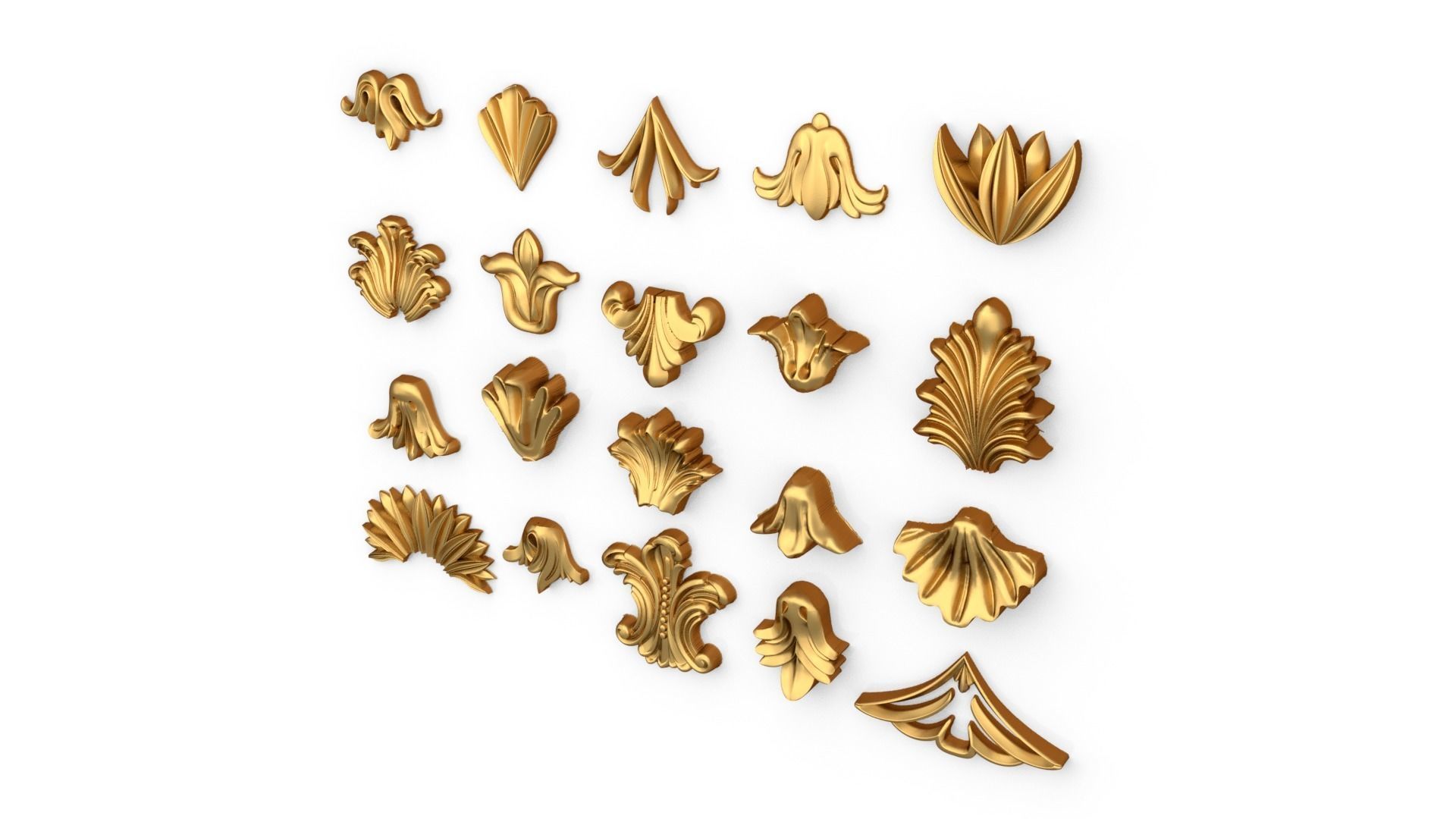 Vertical Leaves Collection 3D 01 3D print model_2