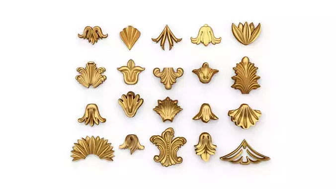 Vertical Leaves Collection 3D 01