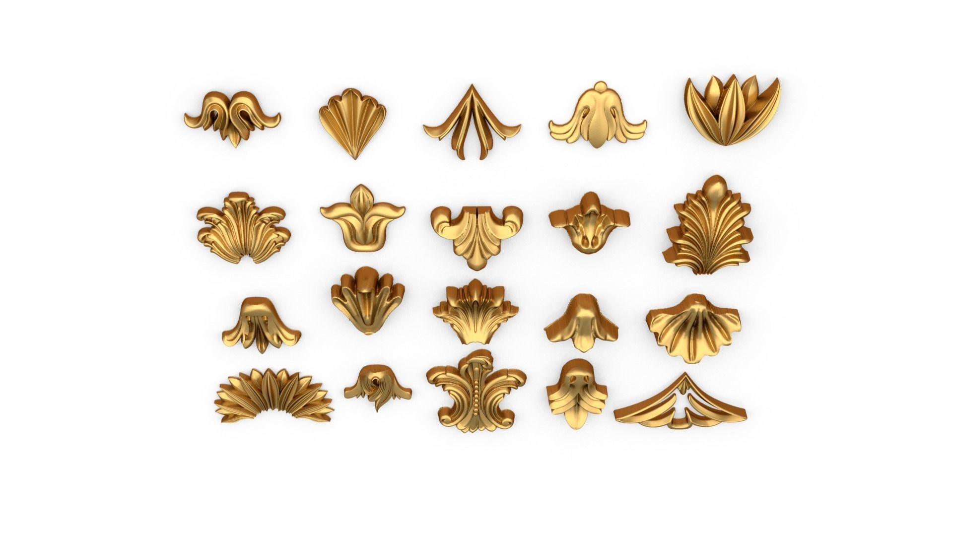 Vertical Leaves Collection 3D 01 3D print model_4