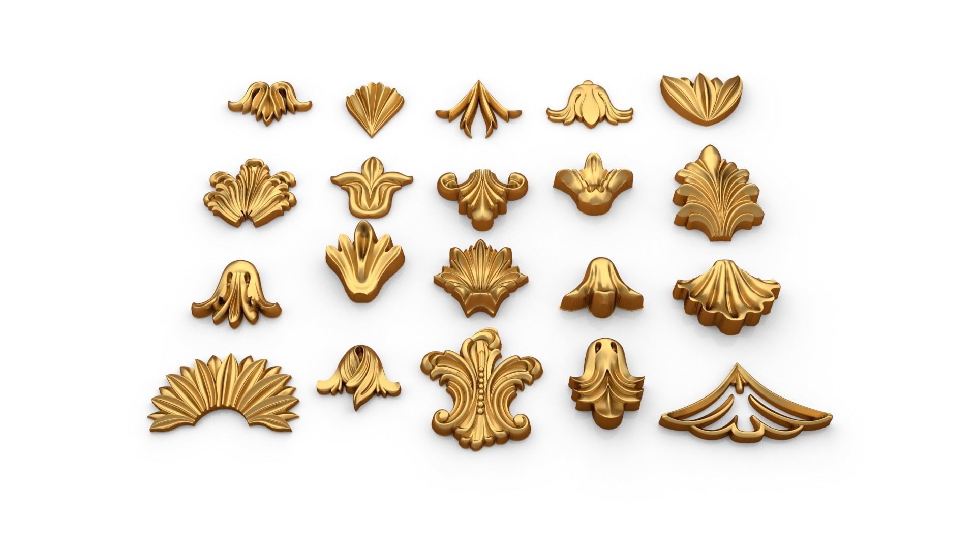 Vertical Leaves Collection 3D 01 3D print model_3