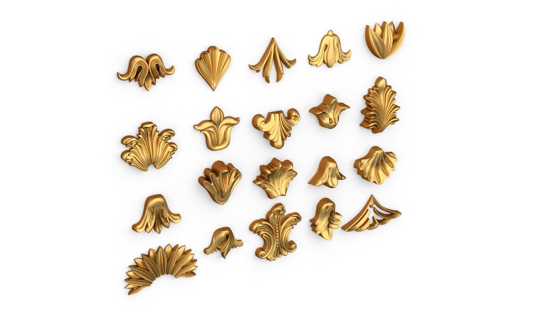 Vertical Leaves Collection 3D 01 3D print model_1