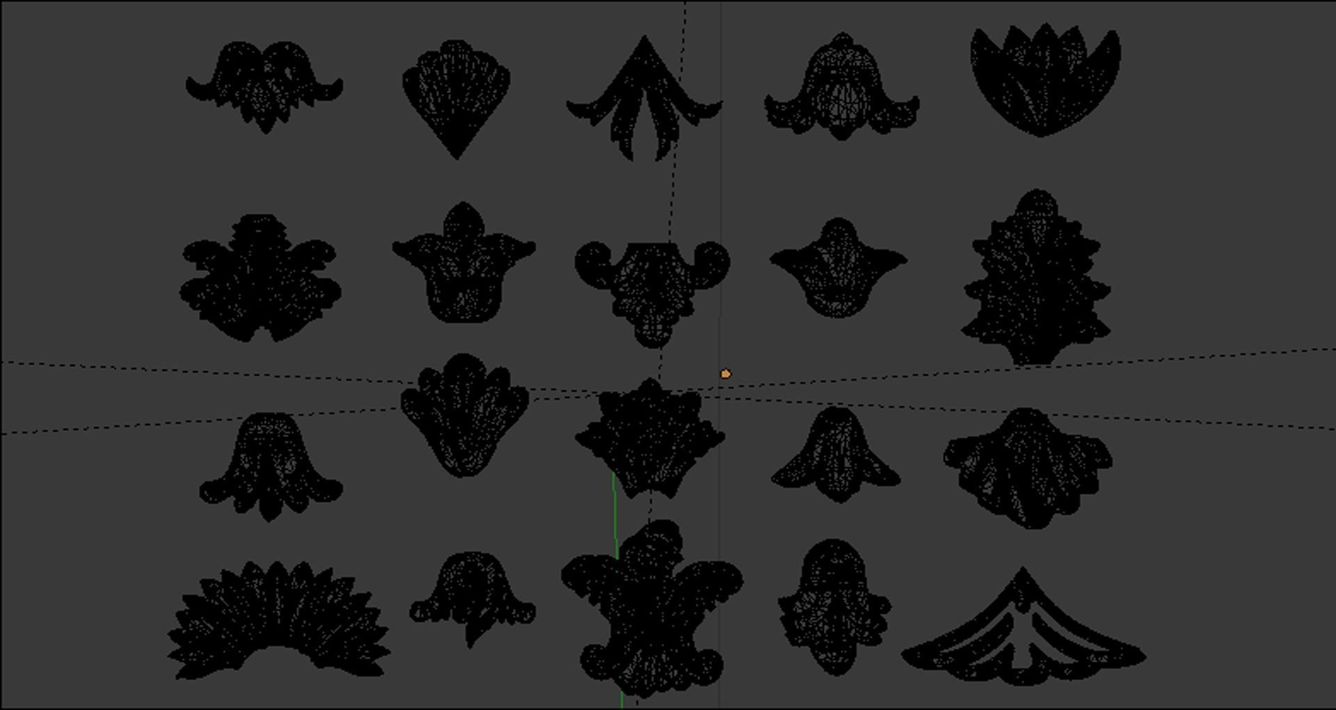 Vertical Leaves Collection 3D 01 3D print model_5