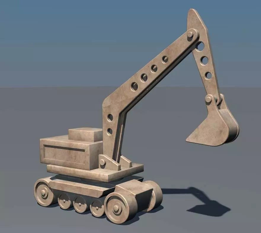 Wooden Excavator - A Toy Free 3D model