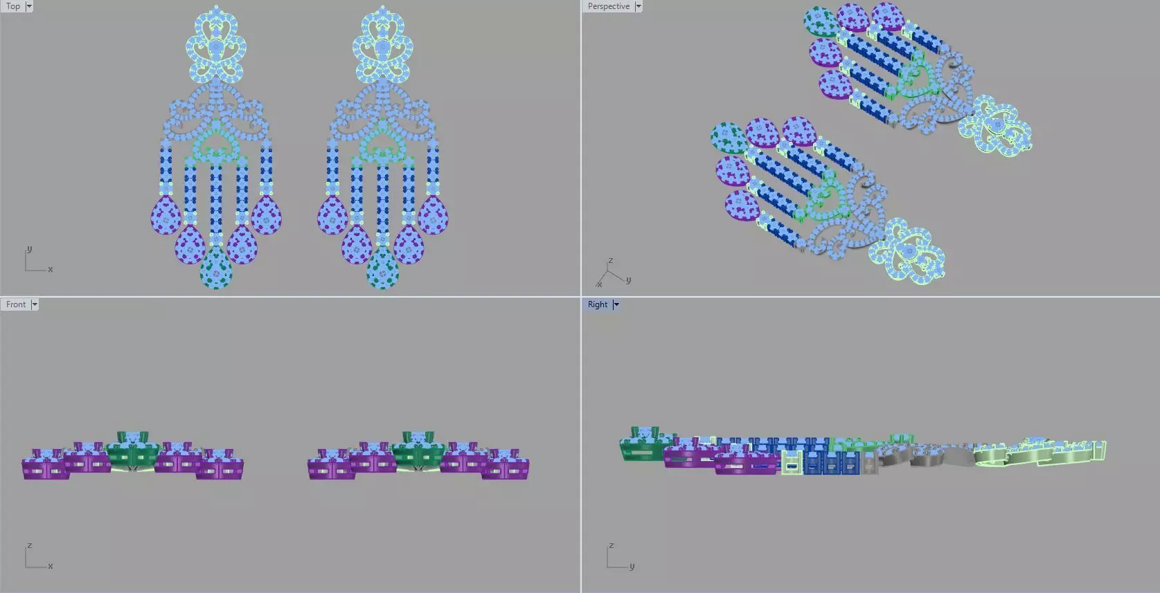 diamond earing 3D print model_0