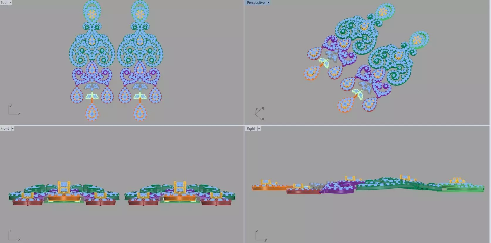 diamond earring 3D print model