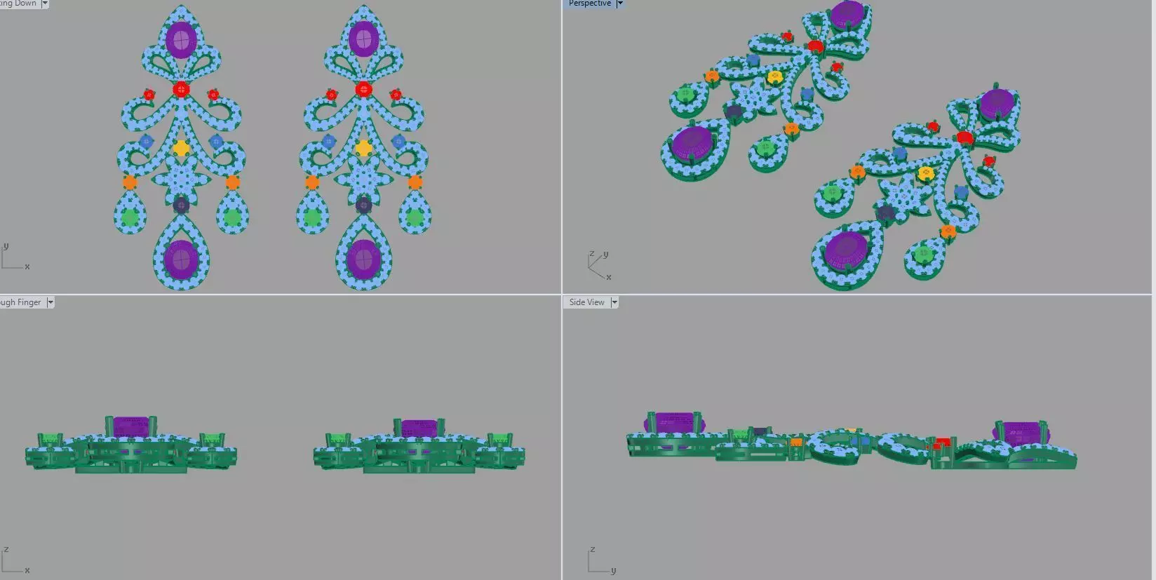 diamond earring 3D print model