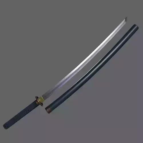 PBR Katana Japanese Sword Blue V2