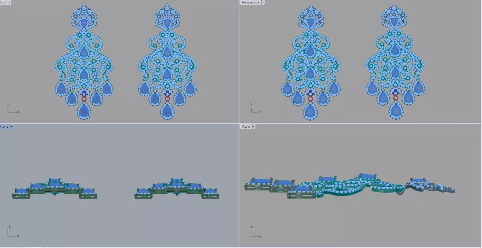 diamond earring 3D print model