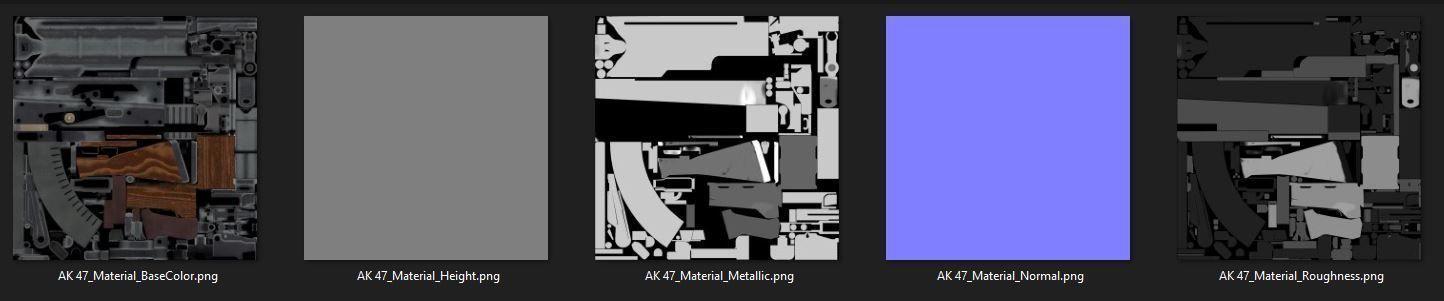 AK47 - 3D Model ak rifle Free low-poly 3D model_7