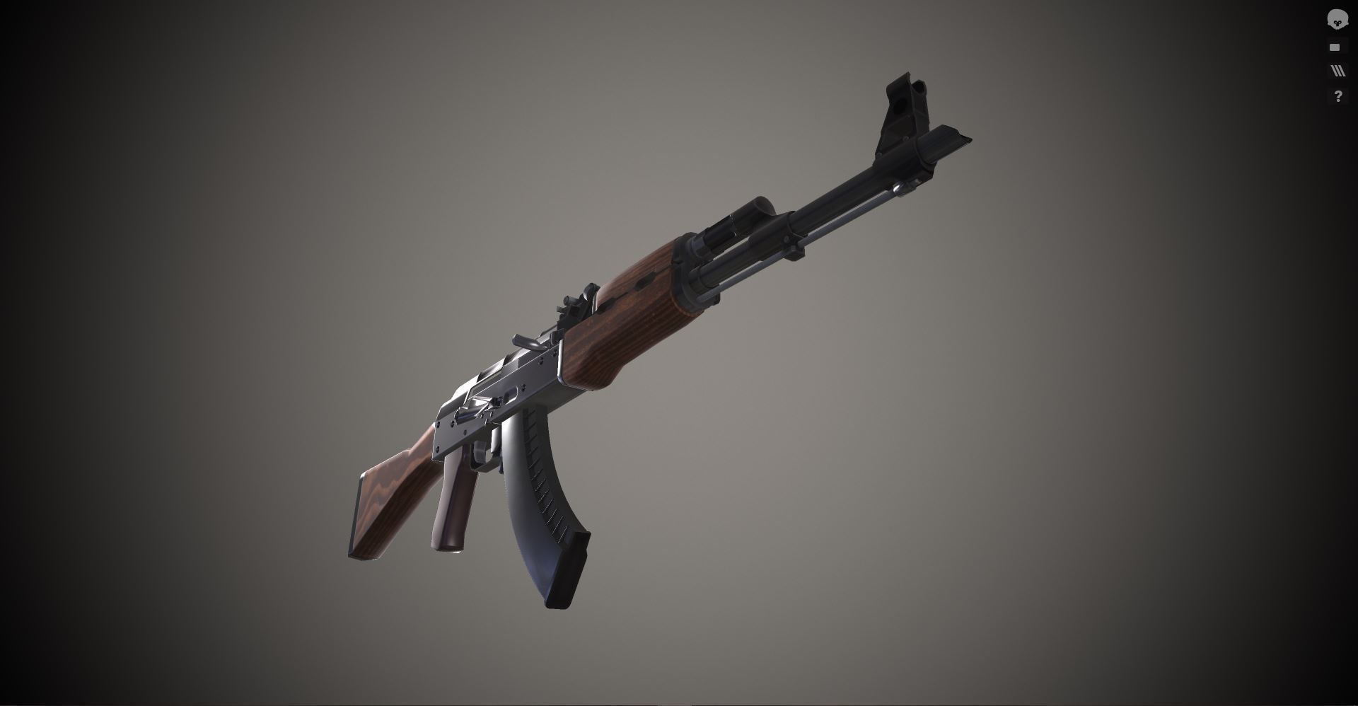 AK47 - 3D Model ak rifle Free low-poly 3D model_10