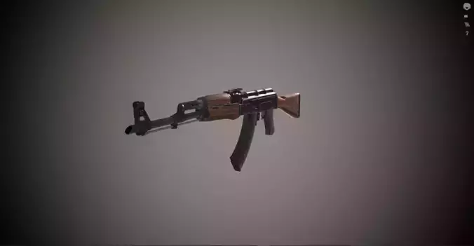 AK47 - 3D Model ak rifle Free low-poly 3D model