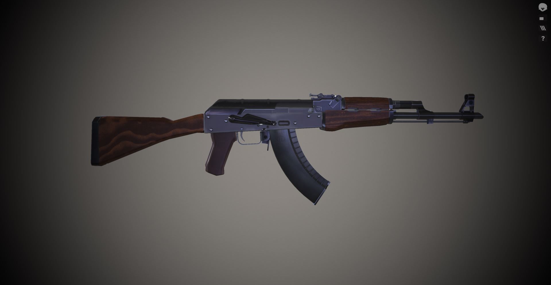 AK47 - 3D Model ak rifle Free low-poly 3D model_5
