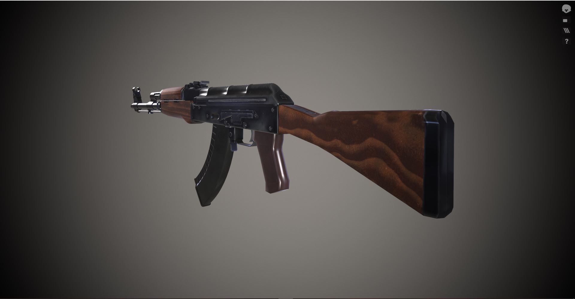 AK47 - 3D Model ak rifle Free low-poly 3D model_8