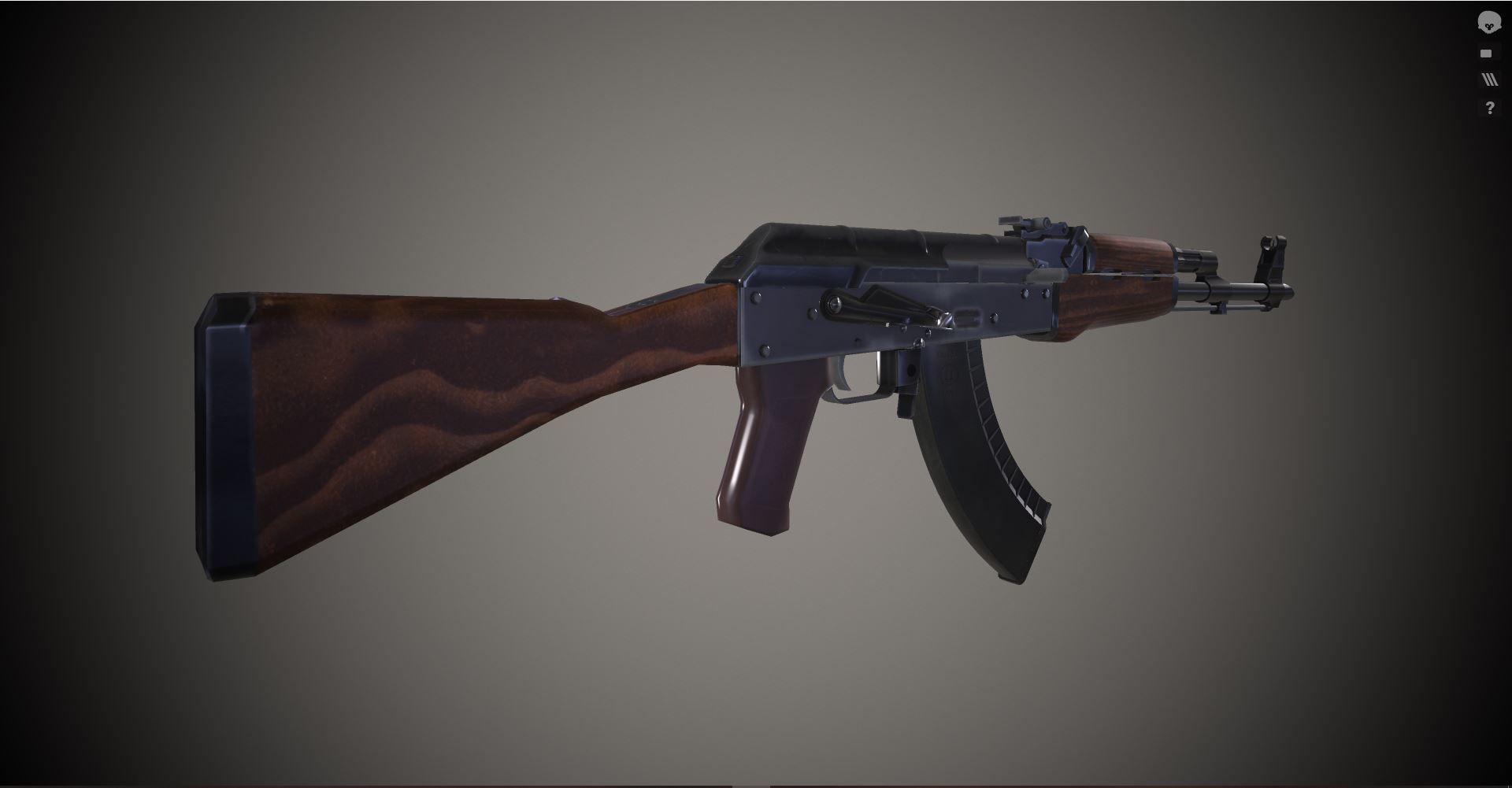 AK47 - 3D Model ak rifle Free low-poly 3D model_9