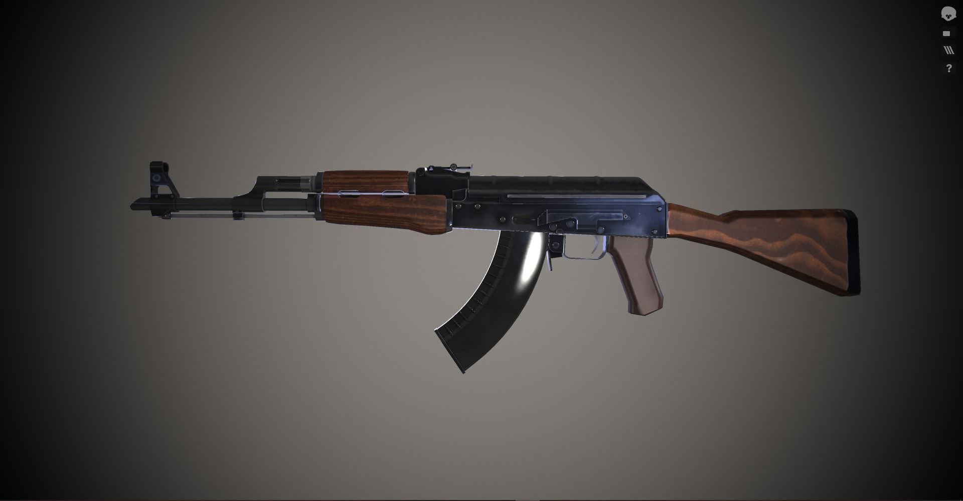 AK47 - 3D Model ak rifle Free low-poly 3D model_6