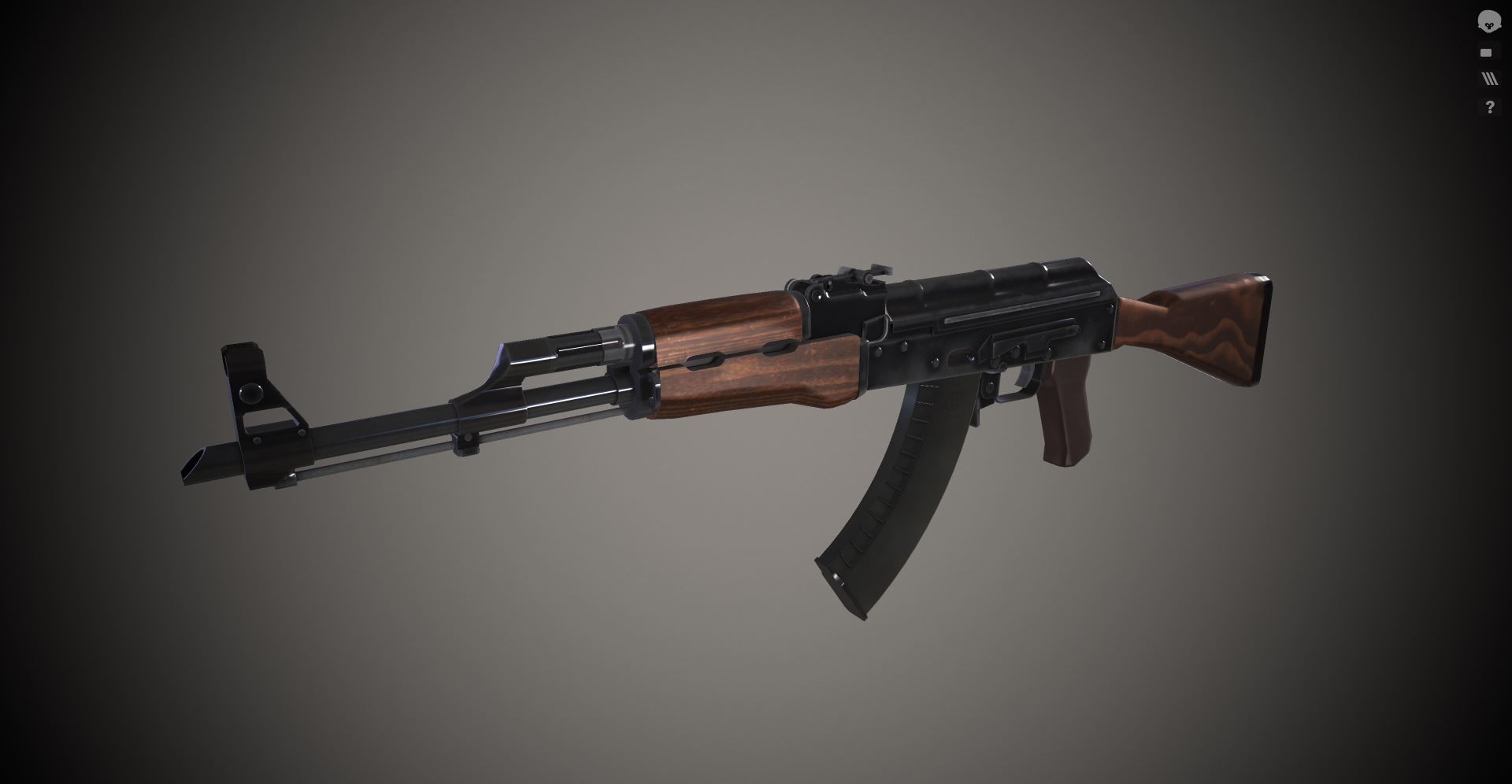 AK47 - 3D Model ak rifle Free low-poly 3D model_2