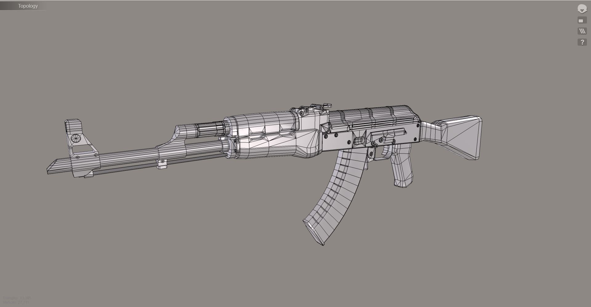 AK47 - 3D Model ak rifle Free low-poly 3D model_3