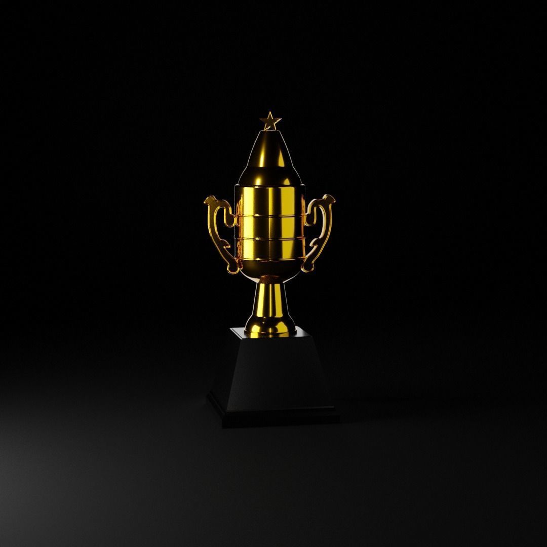 Trophee golden trophy Free low-poly 3D model_1