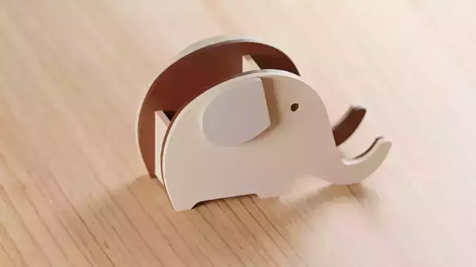 Cardboard Elephant Free low-poly 3D model