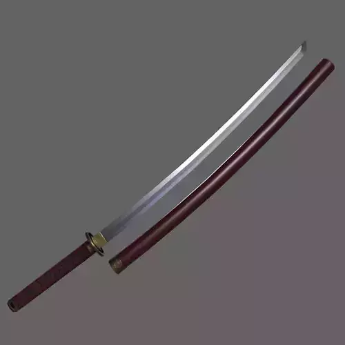 PBR Katana Japanese Sword Red V2