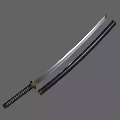 PBR Katana Japanese Sword Black V2