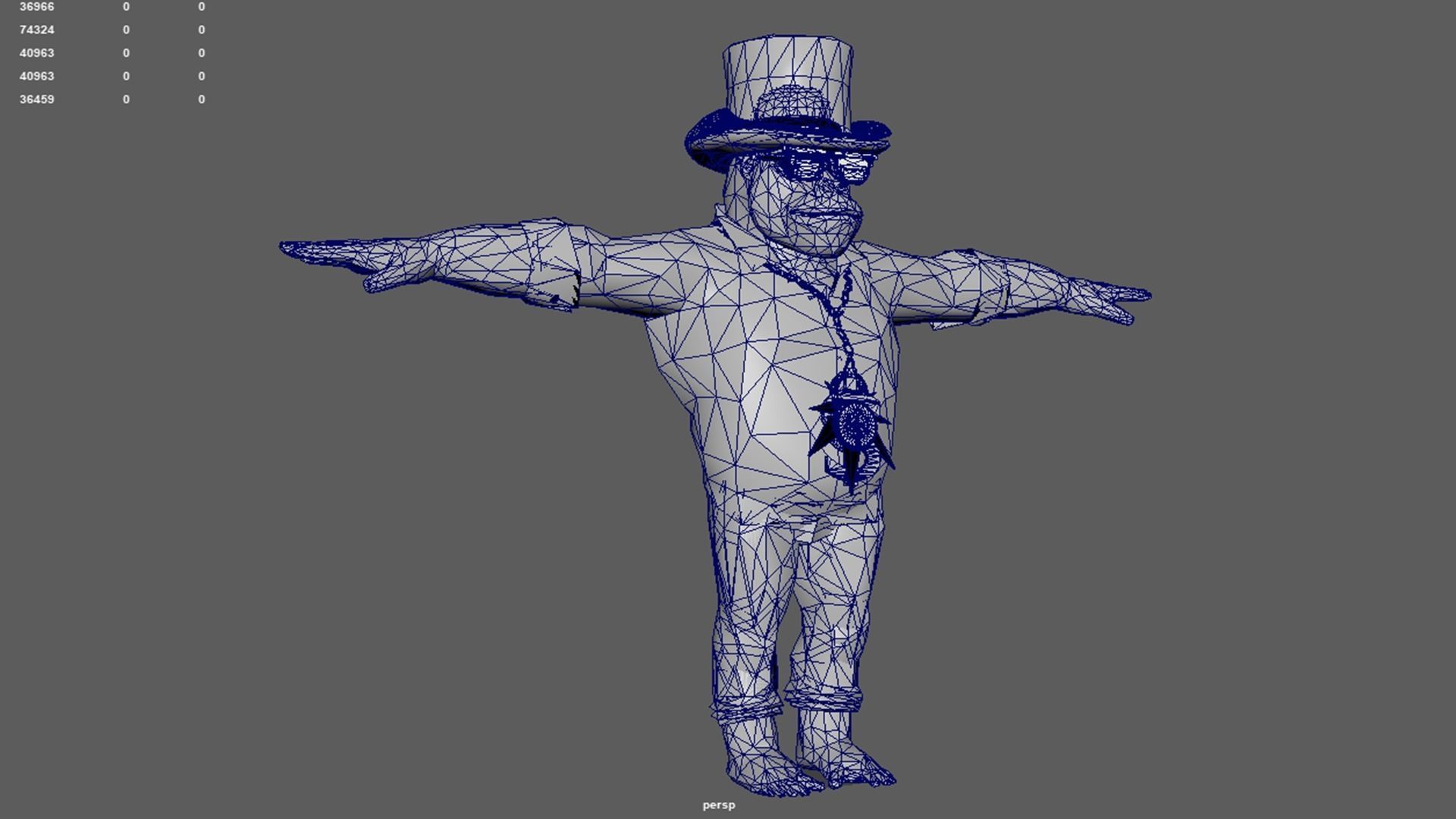 Crazy Gorilla Low-poly 3D model_8