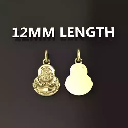 Happy Buddha Pendant 12mm Length Mid Size