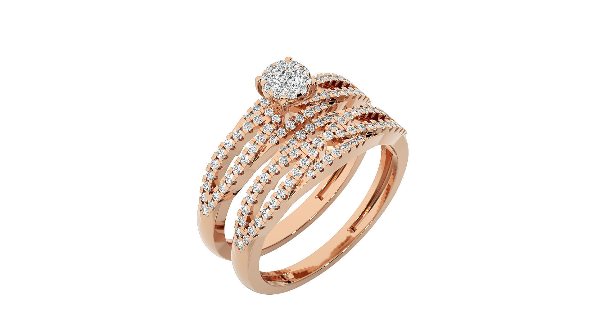 Women solitaire ring 3dm stl render detail 3D print model_1