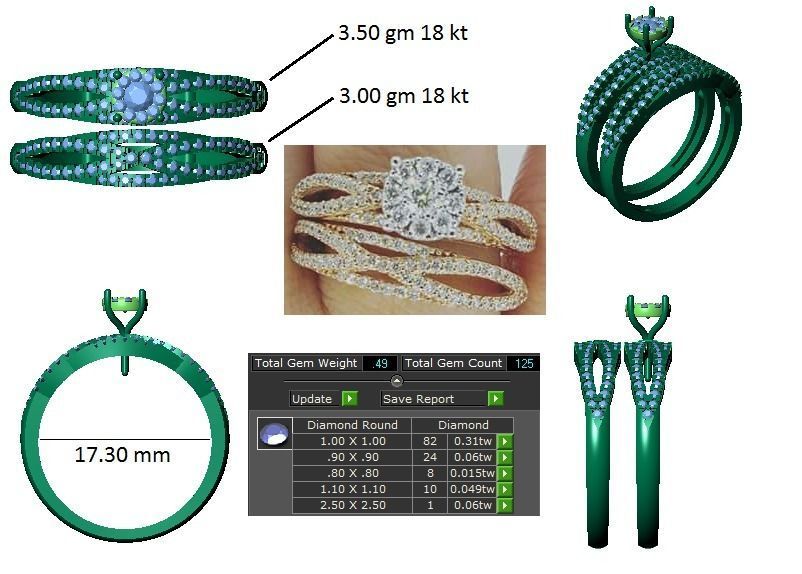 Women solitaire ring 3dm stl render detail 3D print model_5