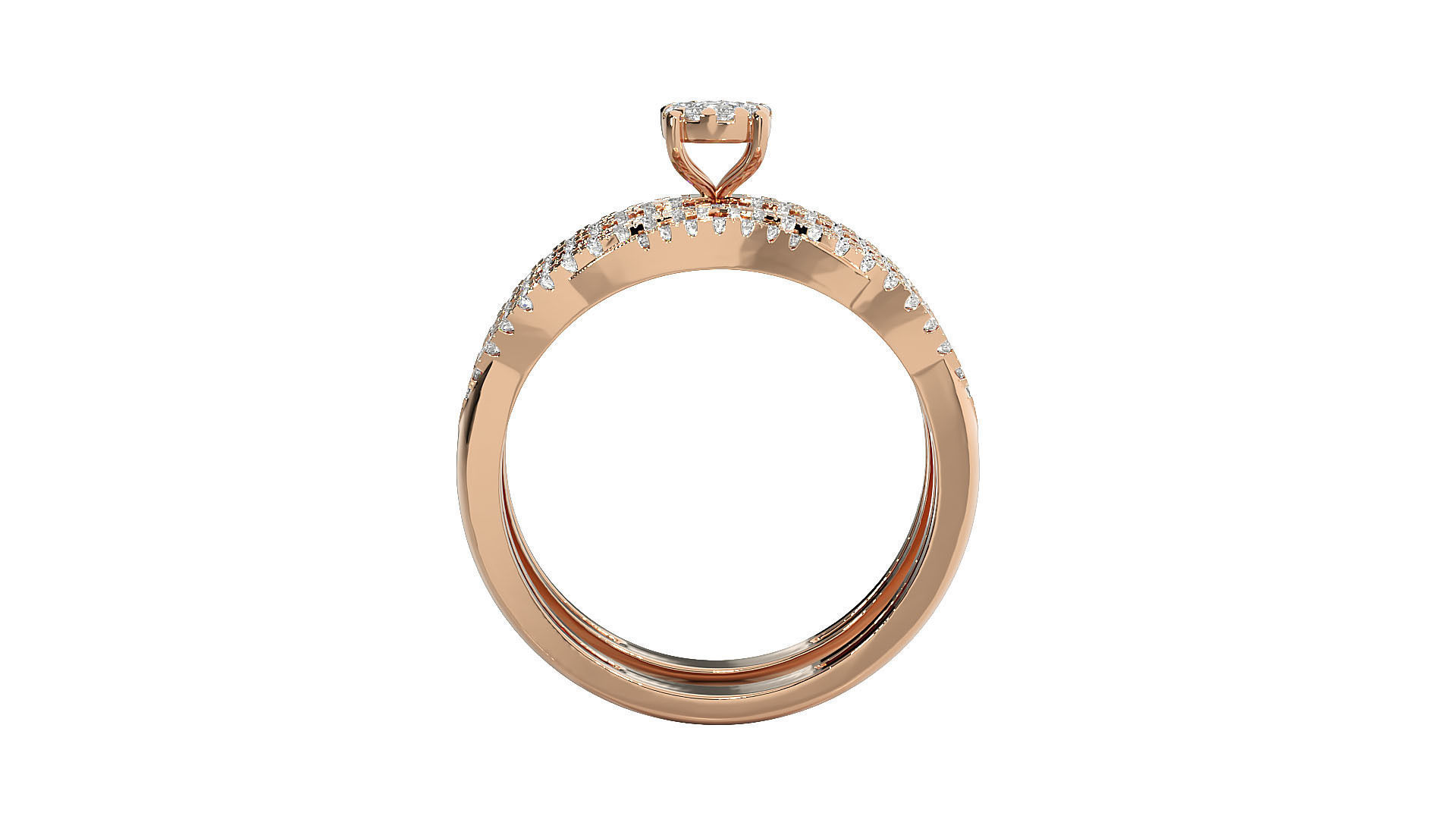 Women solitaire ring 3dm stl render detail 3D print model_2