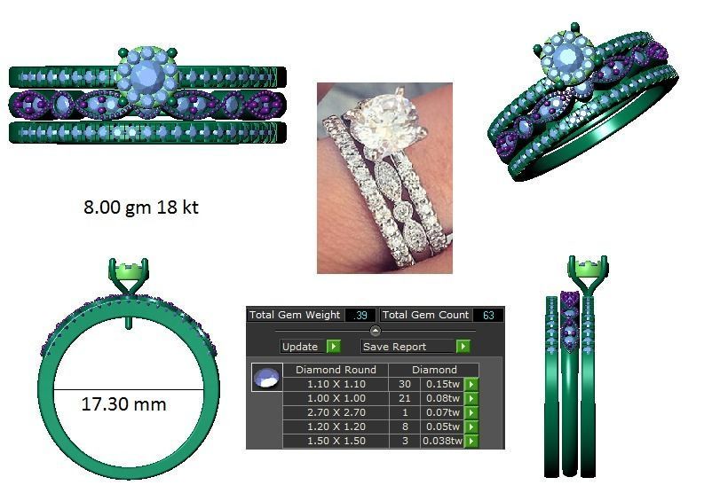 Women solitaire ring 3dm stl render detail 3D print model_9