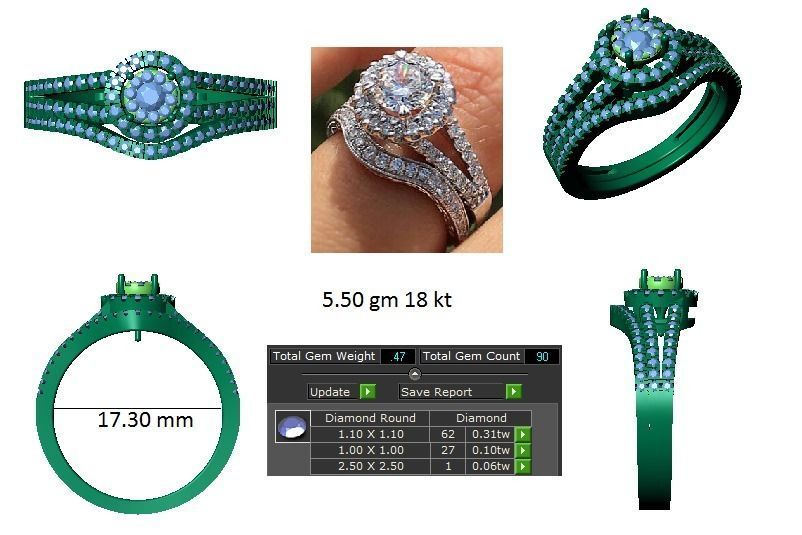 Women solitaire ring 3dm stl render detail 3D print model_9