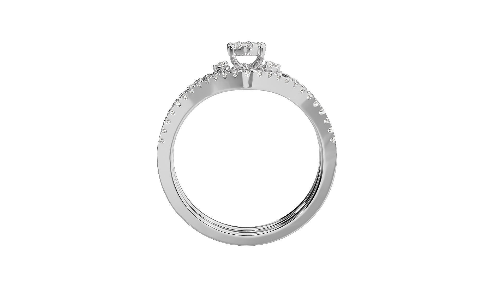 Women solitaire ring 3dm stl render detail 3D print model_6