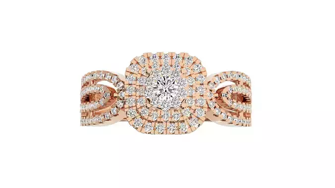 Women solitaire ring 3dm stl render detail