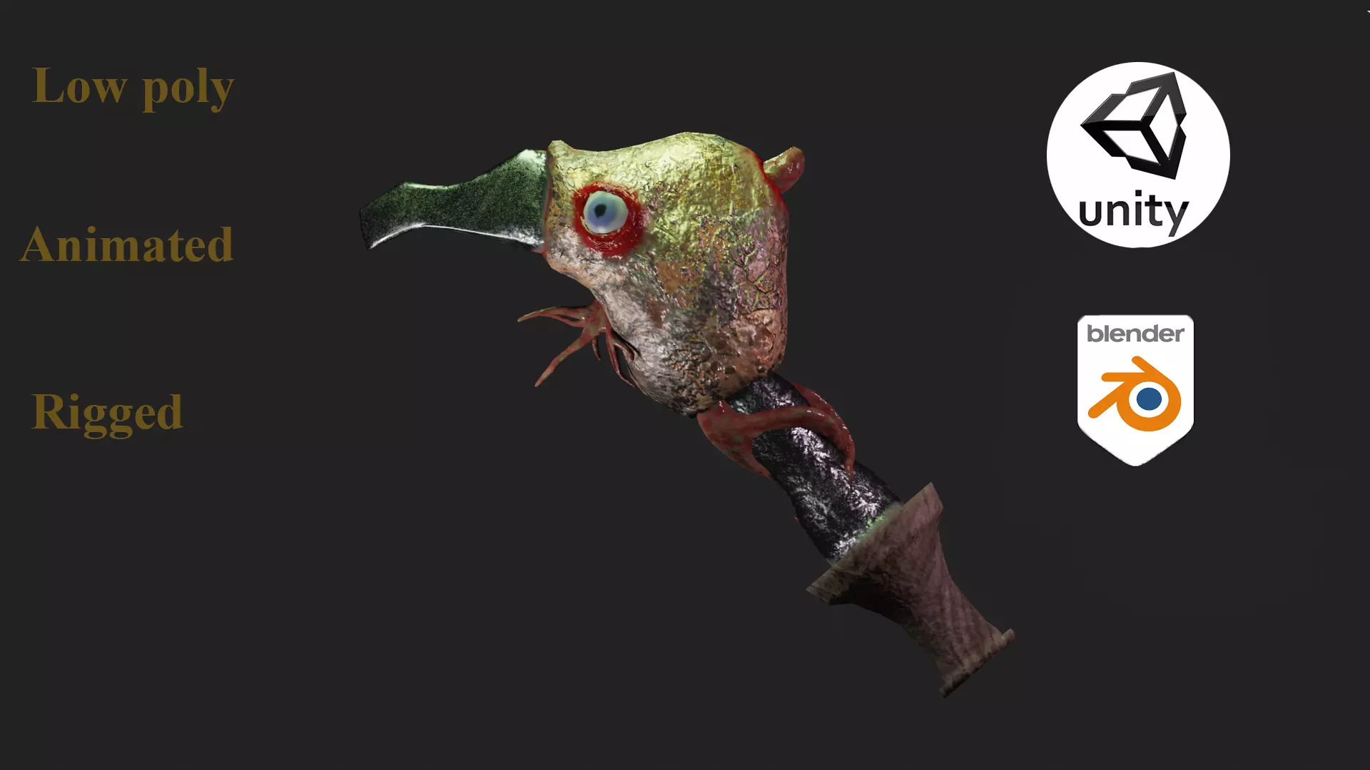  Knife Biopunk Free low-poly 3D model_0