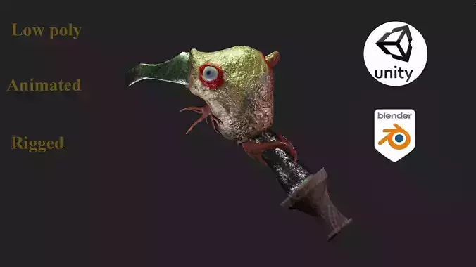  Knife Biopunk Free low-poly 3D model