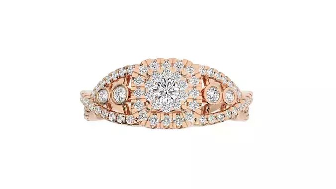 Women solitaire ring 3dm stl render detail