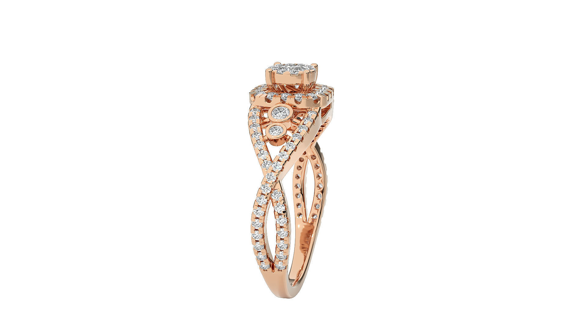 Women solitaire ring 3dm stl render detail 3D print model_3