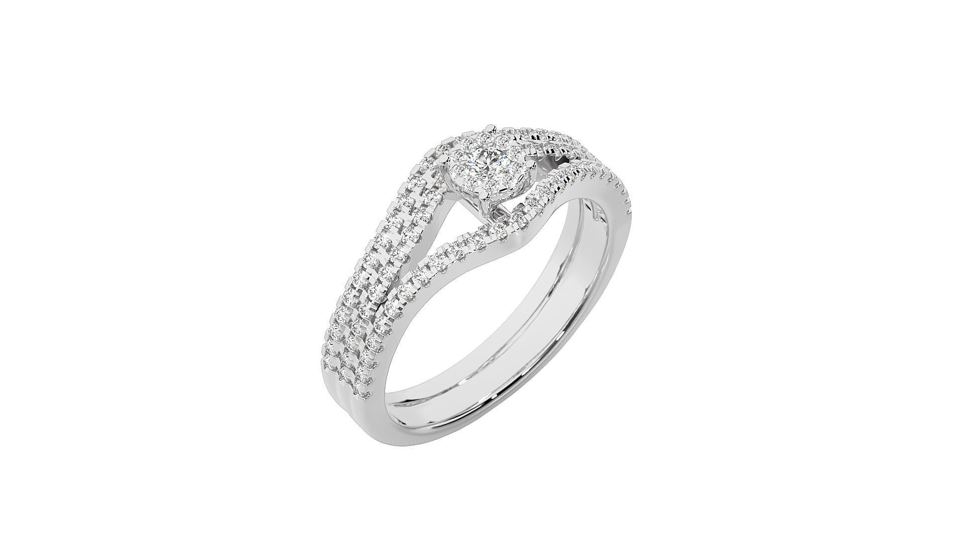 Women solitaire ring 3dm stl render detail 3D print model_5