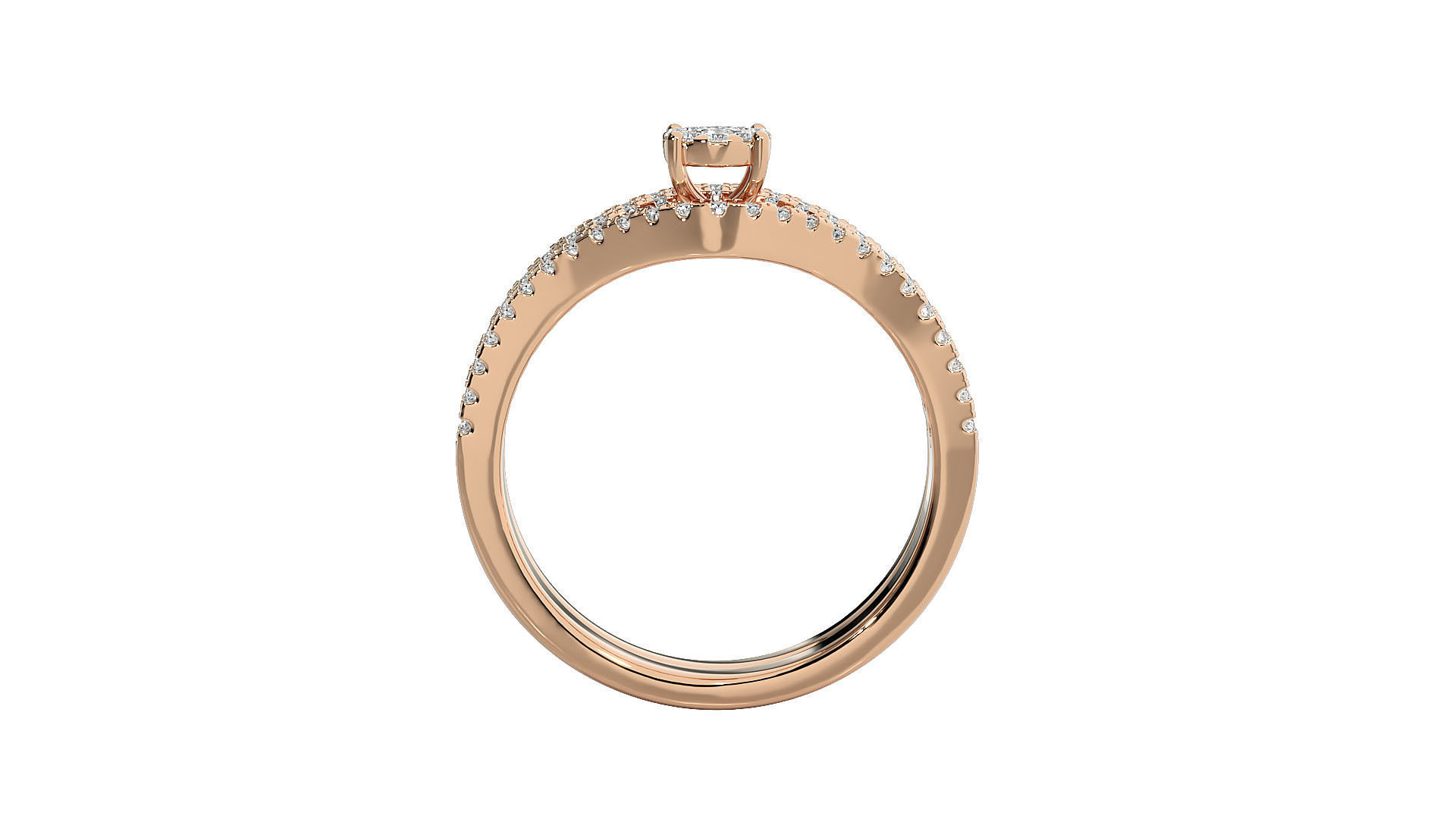 Women solitaire ring 3dm stl render detail 3D print model_2