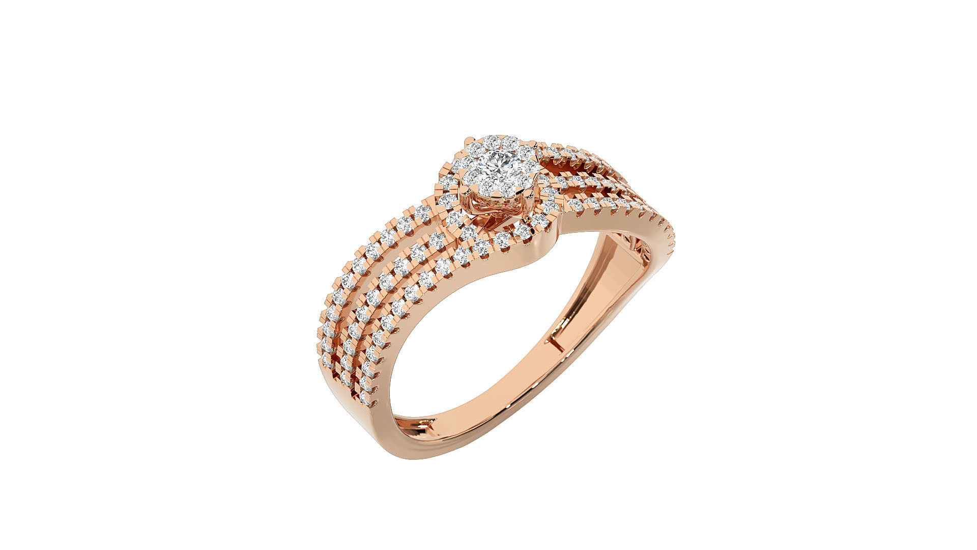 Women solitaire ring 3dm stl render detail 3D print model_2