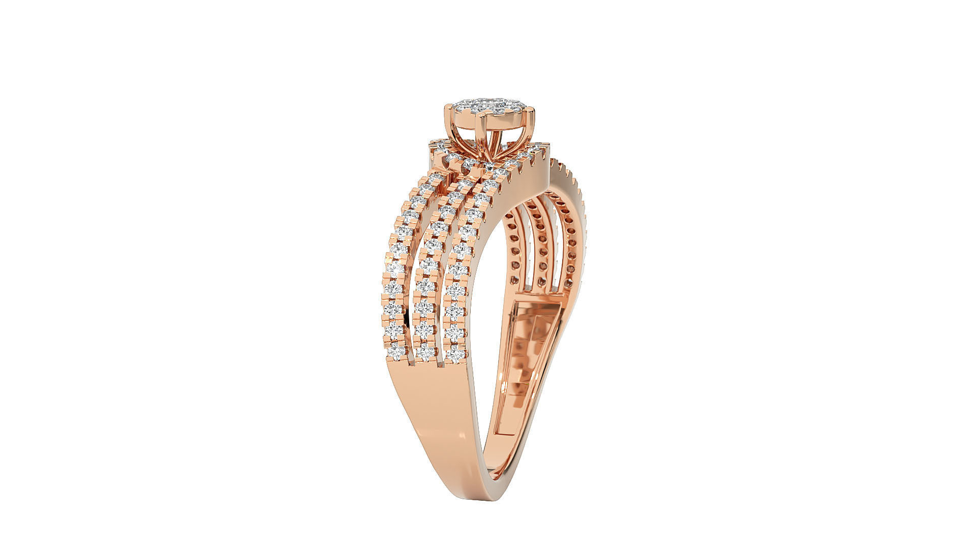Women solitaire ring 3dm stl render detail 3D print model_4