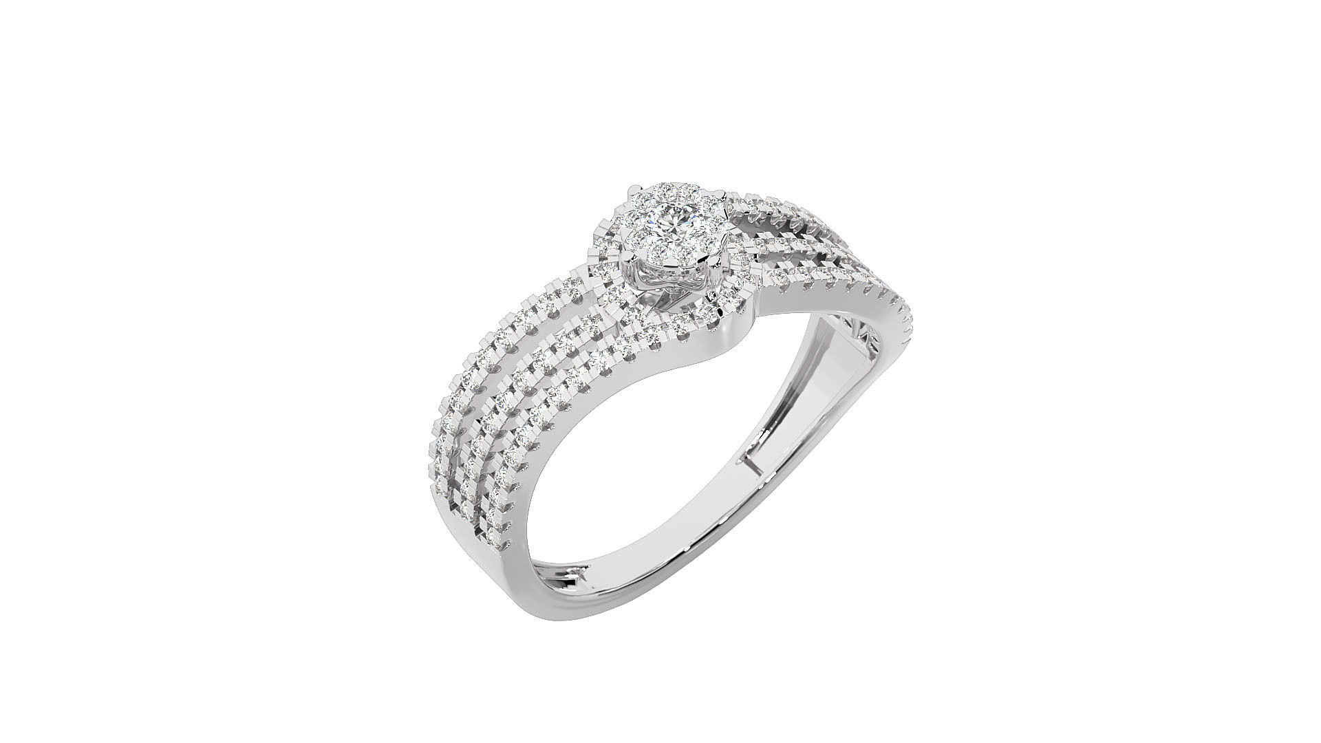 Women solitaire ring 3dm stl render detail 3D print model_6